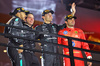 GP LAS VEGAS, The podium (L to R): Lewis Hamilton (GBR) Mercedes AMG F1, second; Rich Lane (GBR) Mercedes AMG F1 Senior Track Engineer; George Russell (GBR) Mercedes AMG F1, vincitore; Carlos Sainz Jr (ESP) Ferrari, third.

23.11.2024. Formula 1 World Championship, Rd 22, Las Vegas Grand Prix, Las Vegas, Nevada, USA, Gara Day.

- www.xpbimages.com, EMail: requests@xpbimages.com © Copyright: Batchelor / XPB Images