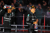 GP LAS VEGAS, Gara winner George Russell (GBR) Mercedes AMG F1 (Right) celebrates on the podium with second placed team mate Lewis Hamilton (GBR) Mercedes AMG F1.

23.11.2024. Formula 1 World Championship, Rd 22, Las Vegas Grand Prix, Las Vegas, Nevada, USA, Gara Day.

- www.xpbimages.com, EMail: requests@xpbimages.com © Copyright: Moy / XPB Images