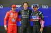 GP LAS VEGAS, Qualifiche top three in parc ferme (L to R): Carlos Sainz Jr (ESP) Ferrari, second; George Russell (GBR) Mercedes AMG F1, pole position; Pierre Gasly (FRA) Alpine F1 Team, third.

22.11.2024. Formula 1 World Championship, Rd 22, Las Vegas Grand Prix, Las Vegas, Nevada, USA, Qualifiche Day.

- www.xpbimages.com, EMail: requests@xpbimages.com © Copyright: Batchelor / XPB Images