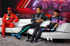 GP LAS VEGAS, (L to R): Carlos Sainz Jr (ESP) Ferrari; George Russell (GBR) Mercedes AMG F1; e Pierre Gasly (FRA) Alpine F1 Team in the post qualifying FIA Press Conference.

22.11.2024. Formula 1 World Championship, Rd 22, Las Vegas Grand Prix, Las Vegas, Nevada, USA, Qualifiche Day.

- www.xpbimages.com, EMail: requests@xpbimages.com © Copyright: Batchelor / XPB Images