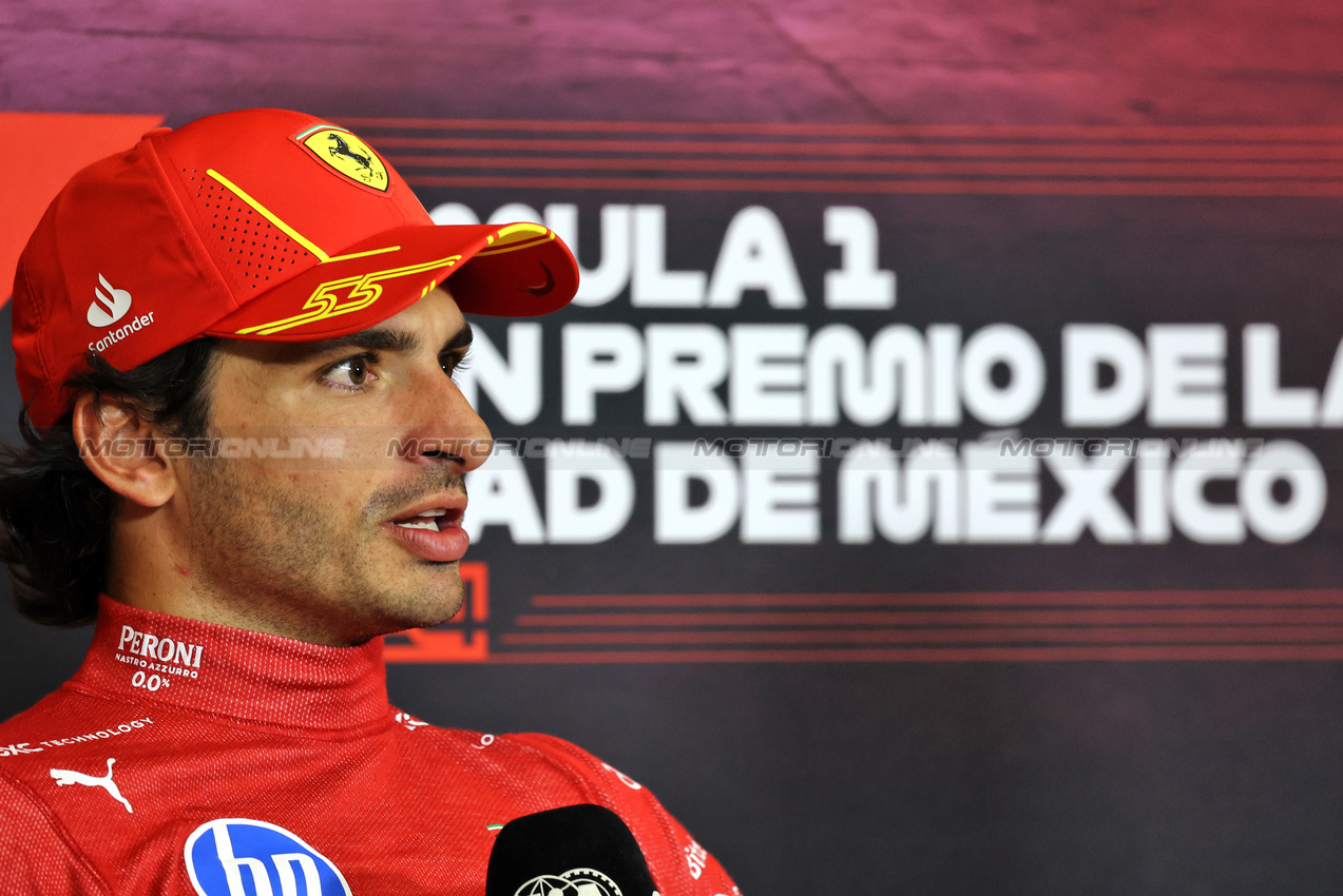 GP MESSICO, Carlos Sainz Jr (ESP) Ferrari in the post race FIA Press Conference.

27.10.2024. Formula 1 World Championship, Rd 20, Mexican Grand Prix, Mexico City, Mexico, Gara Day.

- www.xpbimages.com, EMail: requests@xpbimages.com © Copyright: Bearne / XPB Images