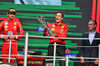 GP MESSICO, Riccardo Adami (ITA) Ferrari Gara Engineer (Centre) celebrates on the podium with Charles Leclerc (MON) Ferrari (Left) e Carlos Slim Domit (MEX) Chairman of America Movil (Right).

27.10.2024. Formula 1 World Championship, Rd 20, Mexican Grand Prix, Mexico City, Mexico, Gara Day.

- www.xpbimages.com, EMail: requests@xpbimages.com © Copyright: Bearne / XPB Images