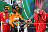 GP MESSICO, (L to R): Lando Norris (GBR) McLaren celebrates his second position on the podium with vincitore Carlos Sainz Jr (ESP) Ferrari.

27.10.2024. Formula 1 World Championship, Rd 20, Mexican Grand Prix, Mexico City, Mexico, Gara Day.

- www.xpbimages.com, EMail: requests@xpbimages.com © Copyright: Bearne / XPB Images