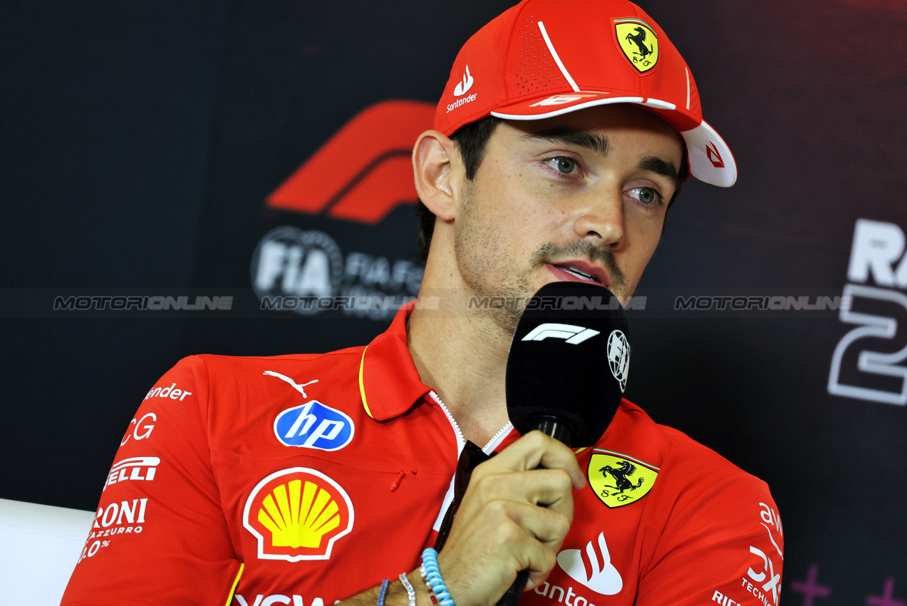 GP MESSICO, Charles Leclerc (MON) Ferrari in the FIA Press Conference.

24.10.2024. Formula 1 World Championship, Rd 20, Mexican Grand Prix, Mexico City, Mexico, Preparation Day.

- www.xpbimages.com, EMail: requests@xpbimages.com © Copyright: Bearne / XPB Images