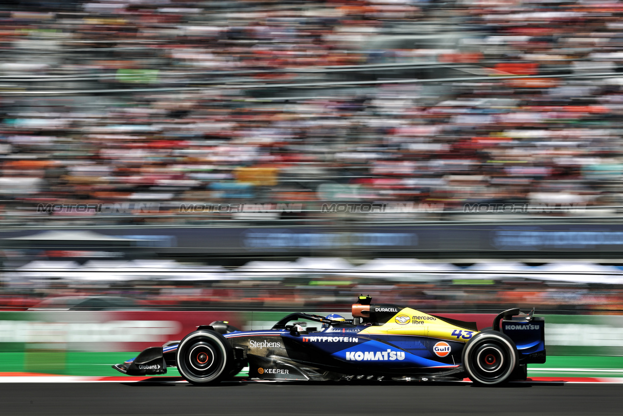 GP MESSICO, Franco Colapinto (ARG) Williams Racing FW46.

25.10.2024. Formula 1 World Championship, Rd 20, Mexican Grand Prix, Mexico City, Mexico, Practice Day.

- www.xpbimages.com, EMail: requests@xpbimages.com © Copyright: Moy / XPB Images