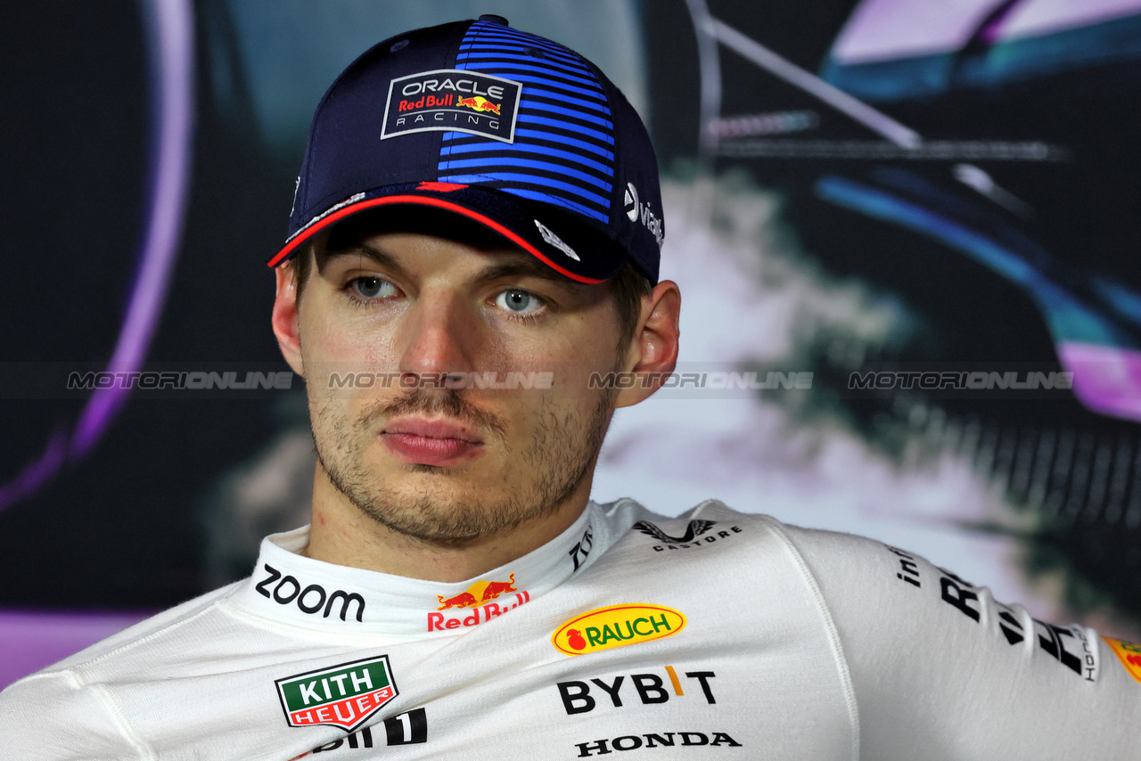 GP MIAMI, Max Verstappen (NLD) Red Bull Racing in the post race FIA Press Conference.

05.05.2024. Formula 1 World Championship, Rd 6, Miami Grand Prix, Miami, Florida, USA, Gara Day.

- www.xpbimages.com, EMail: requests@xpbimages.com © Copyright: Bearne / XPB Images