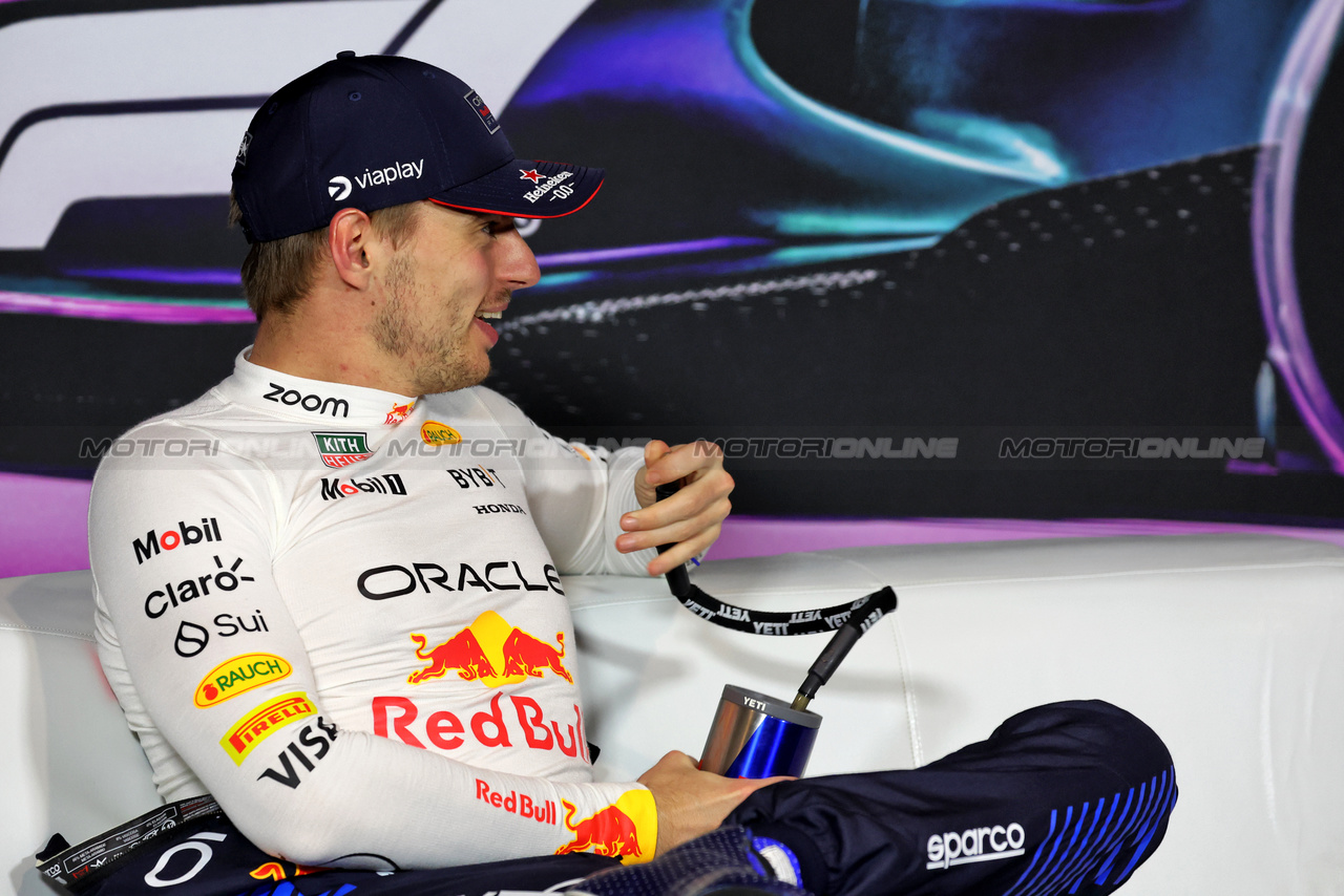 GP MIAMI, Max Verstappen (NLD) Red Bull Racing in the post race FIA Press Conference.

05.05.2024. Formula 1 World Championship, Rd 6, Miami Grand Prix, Miami, Florida, USA, Gara Day.

- www.xpbimages.com, EMail: requests@xpbimages.com © Copyright: Bearne / XPB Images