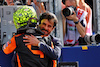 GP MIAMI, Gara winner Lando Norris (GBR) McLaren celebrates in parc ferme with Mohammed Bin Sulayem (UAE) FIA President.
05.05.2024. Formula 1 World Championship, Rd 6, Miami Grand Prix, Miami, Florida, USA, Gara Day.
 - www.xpbimages.com, EMail: requests@xpbimages.com © Copyright: Staley / XPB Images