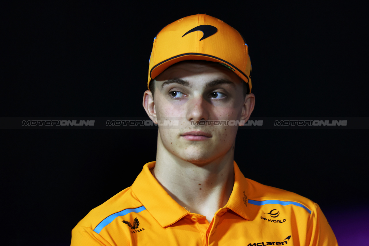 GP MIAMI, Oscar Piastri (AUS) McLaren in the FIA Press Conference.

02.05.2024. Formula 1 World Championship, Rd 6, Miami Grand Prix, Miami, Florida, USA, Preparation Day.

- www.xpbimages.com, EMail: requests@xpbimages.com © Copyright: Bearne / XPB Images