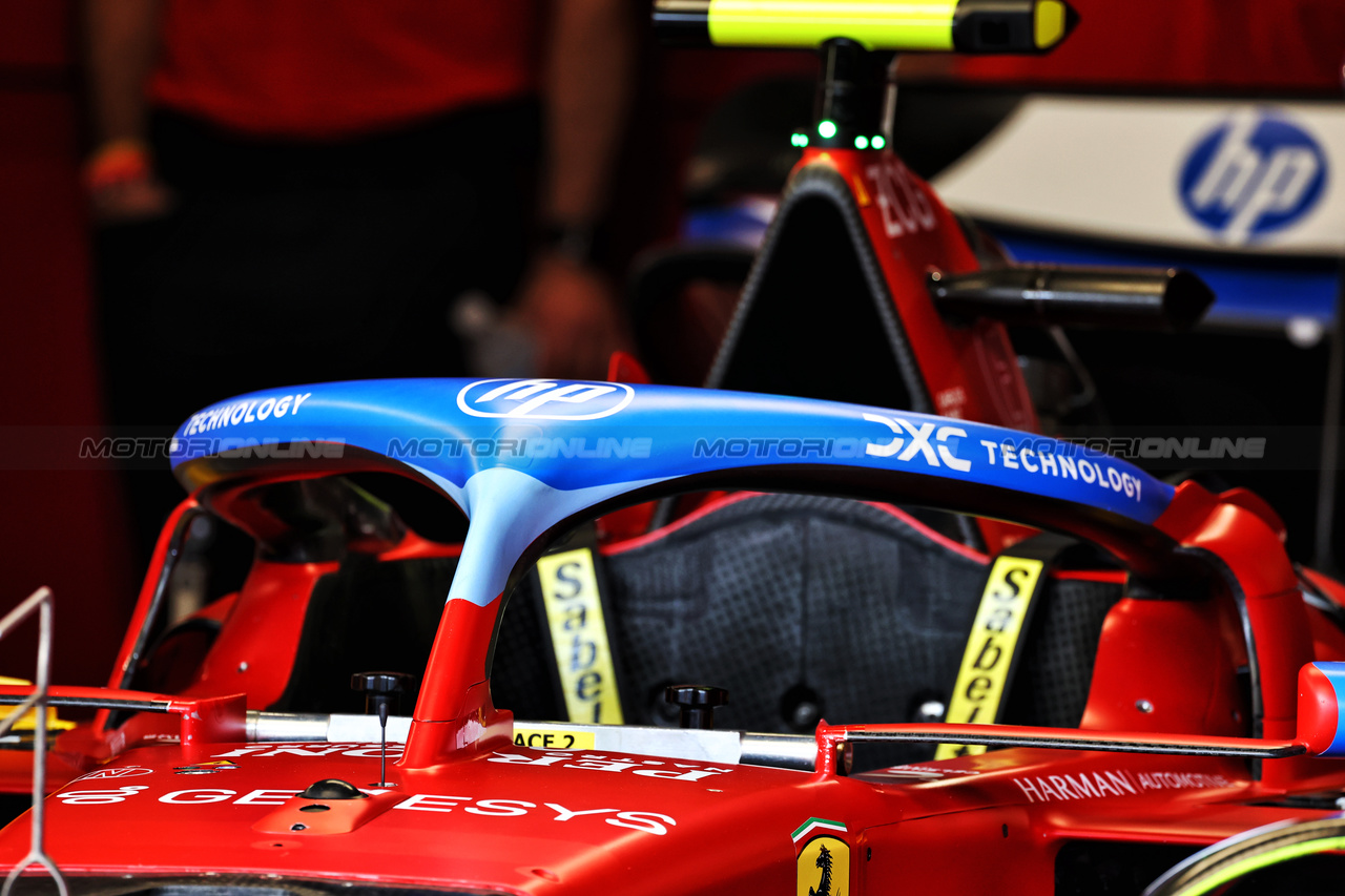 GP MIAMI, Ferrari SF-24 Halo cockpit cover - HP / blue livery.

02.05.2024. Formula 1 World Championship, Rd 6, Miami Grand Prix, Miami, Florida, USA, Preparation Day.

- www.xpbimages.com, EMail: requests@xpbimages.com © Copyright: Moy / XPB Images