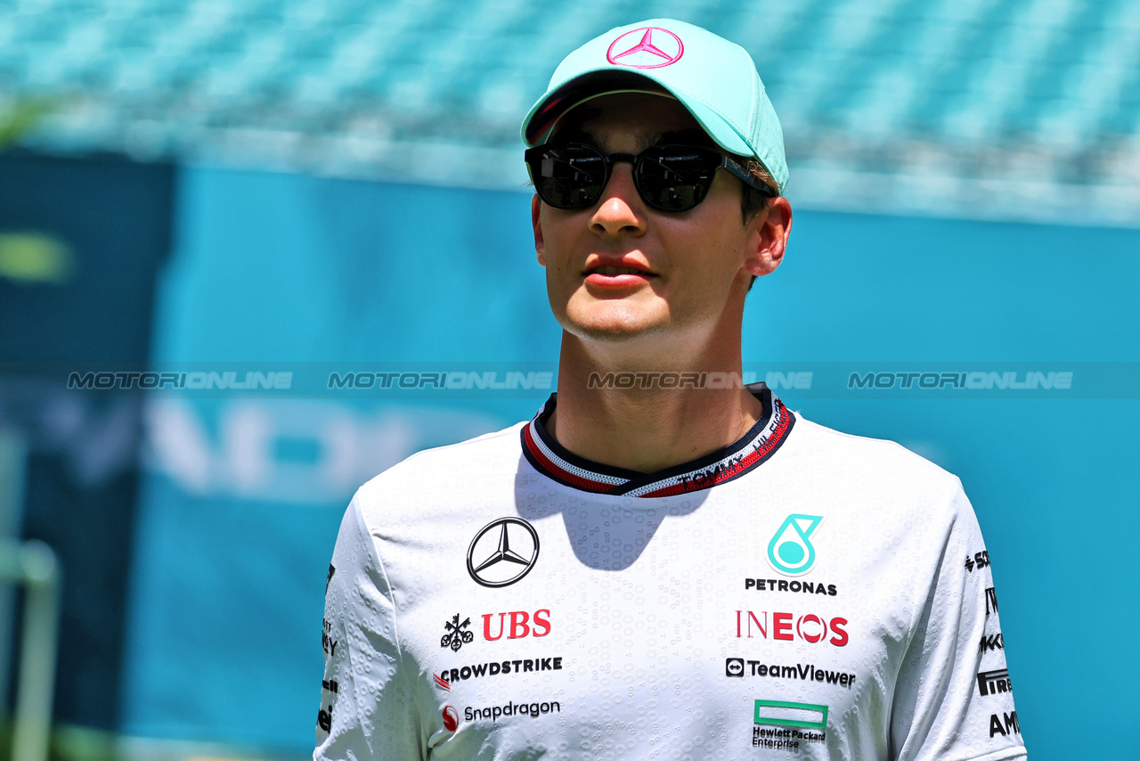 GP MIAMI, George Russell (GBR) Mercedes AMG F1.

02.05.2024. Formula 1 World Championship, Rd 6, Miami Grand Prix, Miami, Florida, USA, Preparation Day.

- www.xpbimages.com, EMail: requests@xpbimages.com © Copyright: Moy / XPB Images