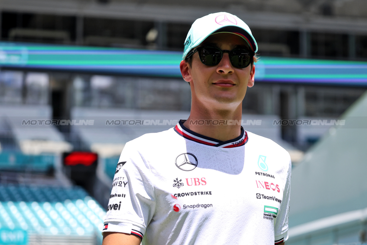 GP MIAMI, George Russell (GBR) Mercedes AMG F1.

02.05.2024. Formula 1 World Championship, Rd 6, Miami Grand Prix, Miami, Florida, USA, Preparation Day.

- www.xpbimages.com, EMail: requests@xpbimages.com © Copyright: Bearne / XPB Images