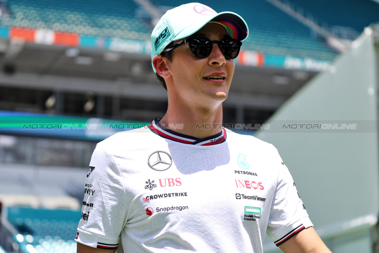 GP MIAMI, George Russell (GBR) Mercedes AMG F1.

02.05.2024. Formula 1 World Championship, Rd 6, Miami Grand Prix, Miami, Florida, USA, Preparation Day.

- www.xpbimages.com, EMail: requests@xpbimages.com © Copyright: Bearne / XPB Images