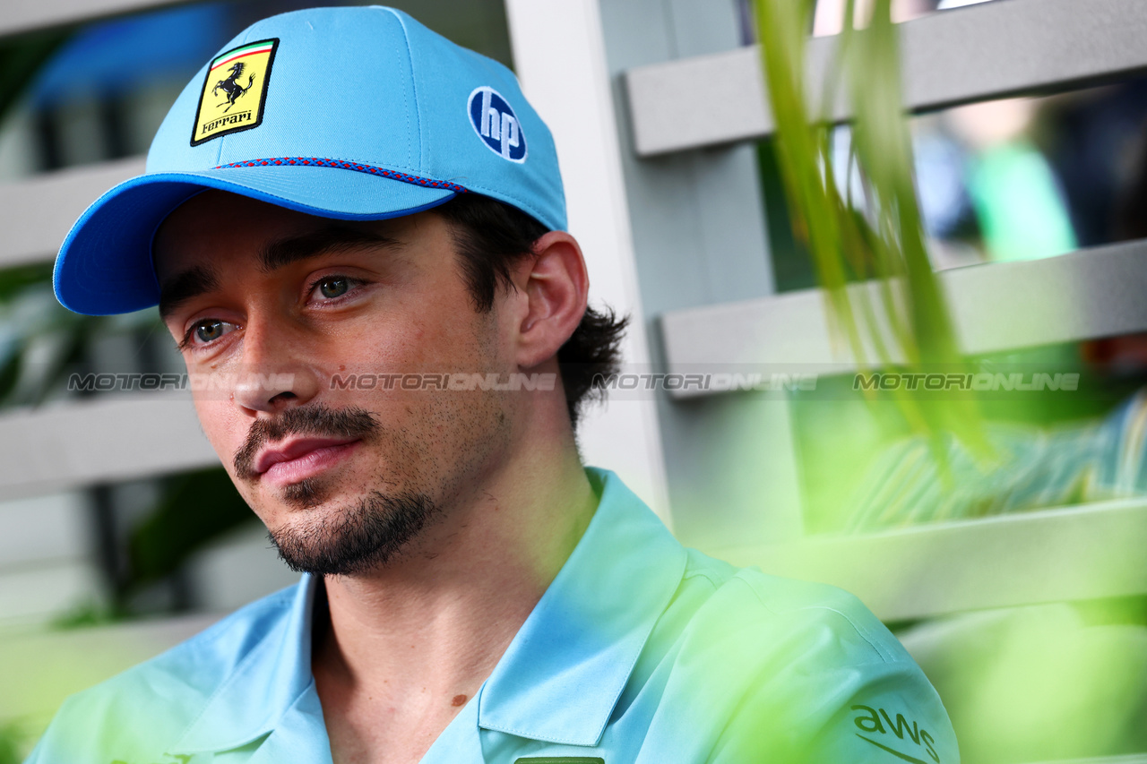 GP MIAMI, Charles Leclerc (MON) Ferrari.

02.05.2024. Formula 1 World Championship, Rd 6, Miami Grand Prix, Miami, Florida, USA, Preparation Day.

 - www.xpbimages.com, EMail: requests@xpbimages.com © Copyright: Coates / XPB Images