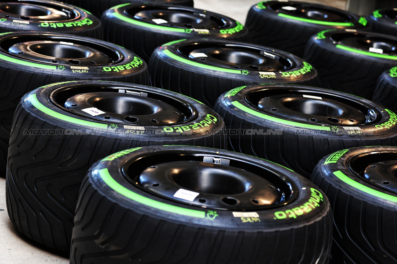 GP MIAMI, Paddock Atmosfera - wet Pirelli tyres.

02.05.2024. Formula 1 World Championship, Rd 6, Miami Grand Prix, Miami, Florida, USA, Preparation Day.

- www.xpbimages.com, EMail: requests@xpbimages.com © Copyright: Moy / XPB Images