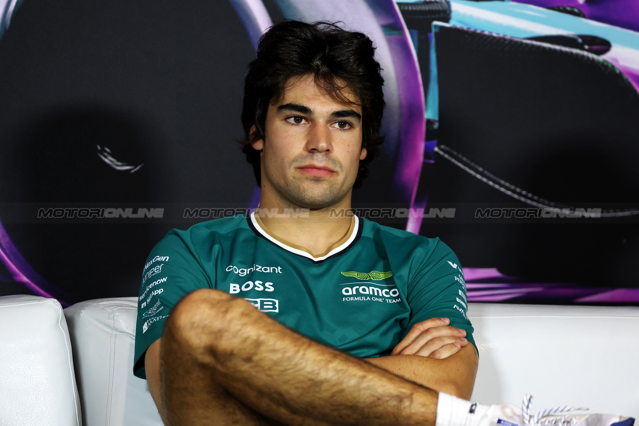 GP MIAMI, Lance Stroll (CDN) Aston Martin F1 Team in the FIA Press Conference.

02.05.2024. Formula 1 World Championship, Rd 6, Miami Grand Prix, Miami, Florida, USA, Preparation Day.

- www.xpbimages.com, EMail: requests@xpbimages.com © Copyright: Bearne / XPB Images