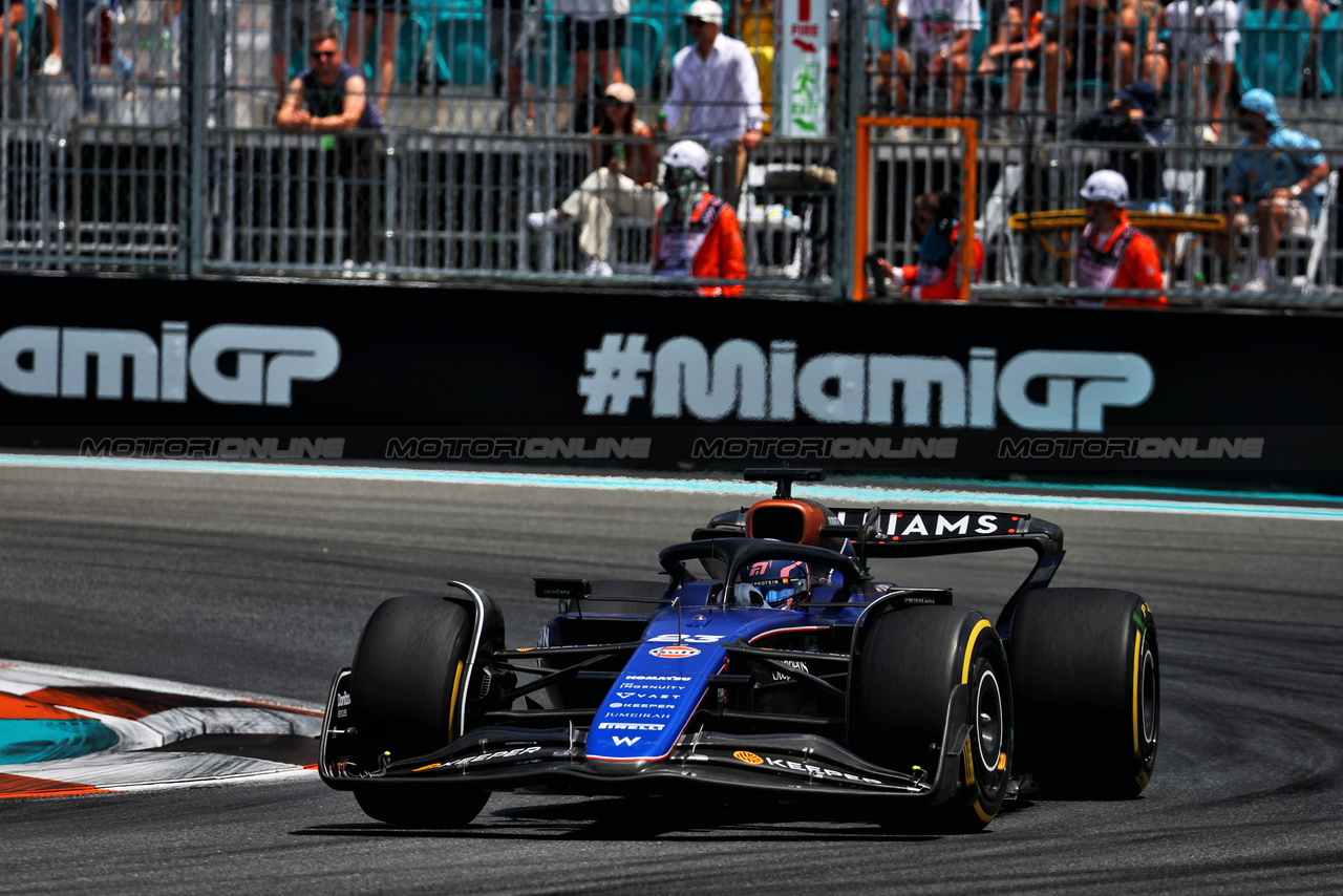 GP MIAMI, Alexander Albon (THA) Williams Racing FW46.

04.05.2024. Formula 1 World Championship, Rd 6, Miami Grand Prix, Miami, Florida, USA, Sprint e Qualifiche Day.

 - www.xpbimages.com, EMail: requests@xpbimages.com © Copyright: Staley / XPB Images