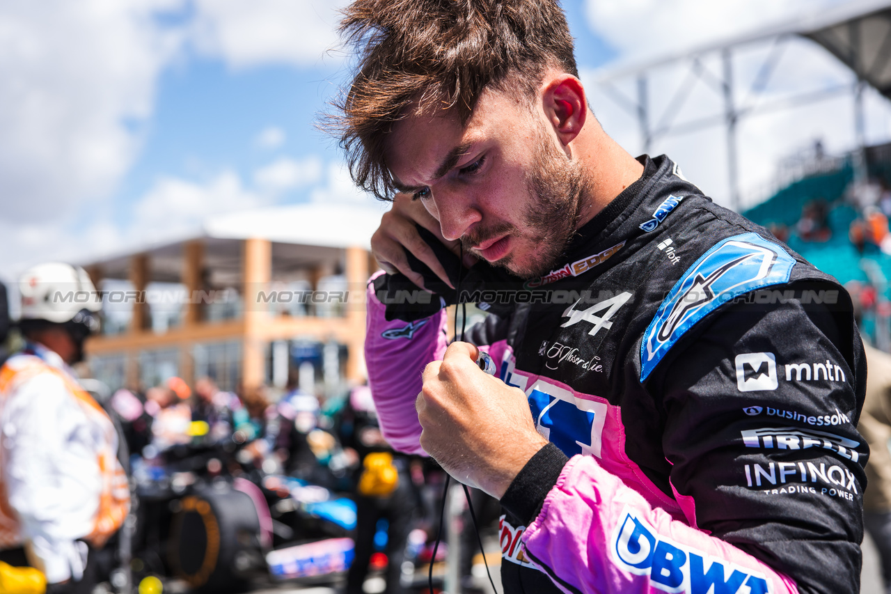 GP MIAMI, Pierre Gasly (FRA) Alpine F1 Team on the grid.

04.05.2024. Formula 1 World Championship, Rd 6, Miami Grand Prix, Miami, Florida, USA, Sprint e Qualifiche Day.

- www.xpbimages.com, EMail: requests@xpbimages.com © Copyright: Bearne / XPB Images