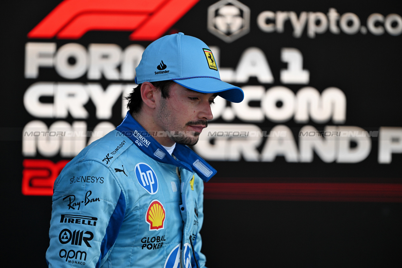 GP MIAMI, Charles Leclerc (MON) Ferrari in qualifying parc ferme.

04.05.2024. Formula 1 World Championship, Rd 6, Miami Grand Prix, Miami, Florida, USA, Sprint e Qualifiche Day.

- www.xpbimages.com, EMail: requests@xpbimages.com © Copyright: Price / XPB Images