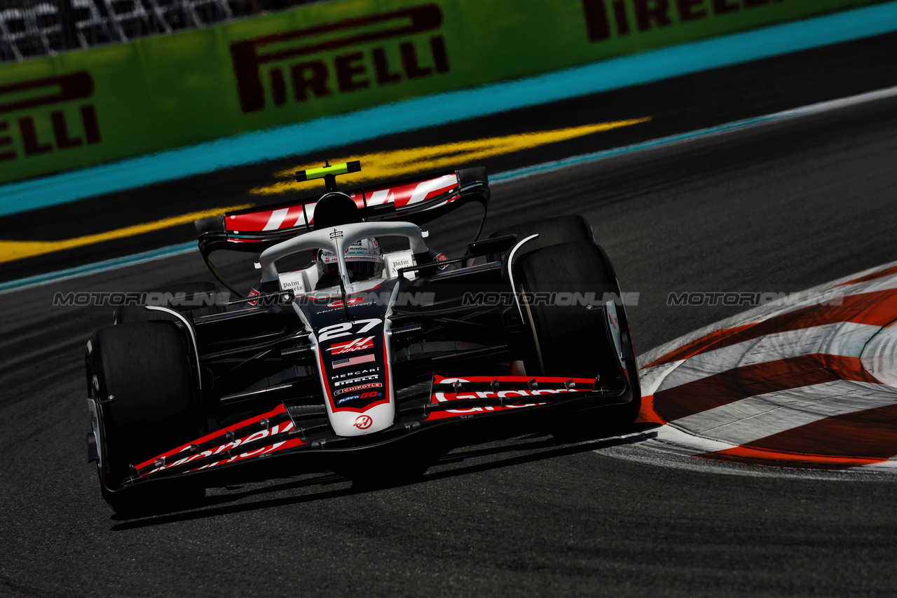 GP MIAMI, Nico Hulkenberg (GER) Haas VF-24.

03.05.2024. Formula 1 World Championship, Rd 6, Miami Grand Prix, Miami, Florida, USA, Sprint Qualifiche Day.

 - www.xpbimages.com, EMail: requests@xpbimages.com © Copyright: Staley / XPB Images