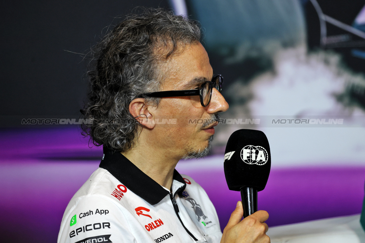 GP MIAMI, Laurent Mekies (FRA) RB Technical Director in the FIA Press Conference.

03.05.2024. Formula 1 World Championship, Rd 6, Miami Grand Prix, Miami, Florida, USA, Sprint Qualifiche Day.

- www.xpbimages.com, EMail: requests@xpbimages.com © Copyright: Bearne / XPB Images