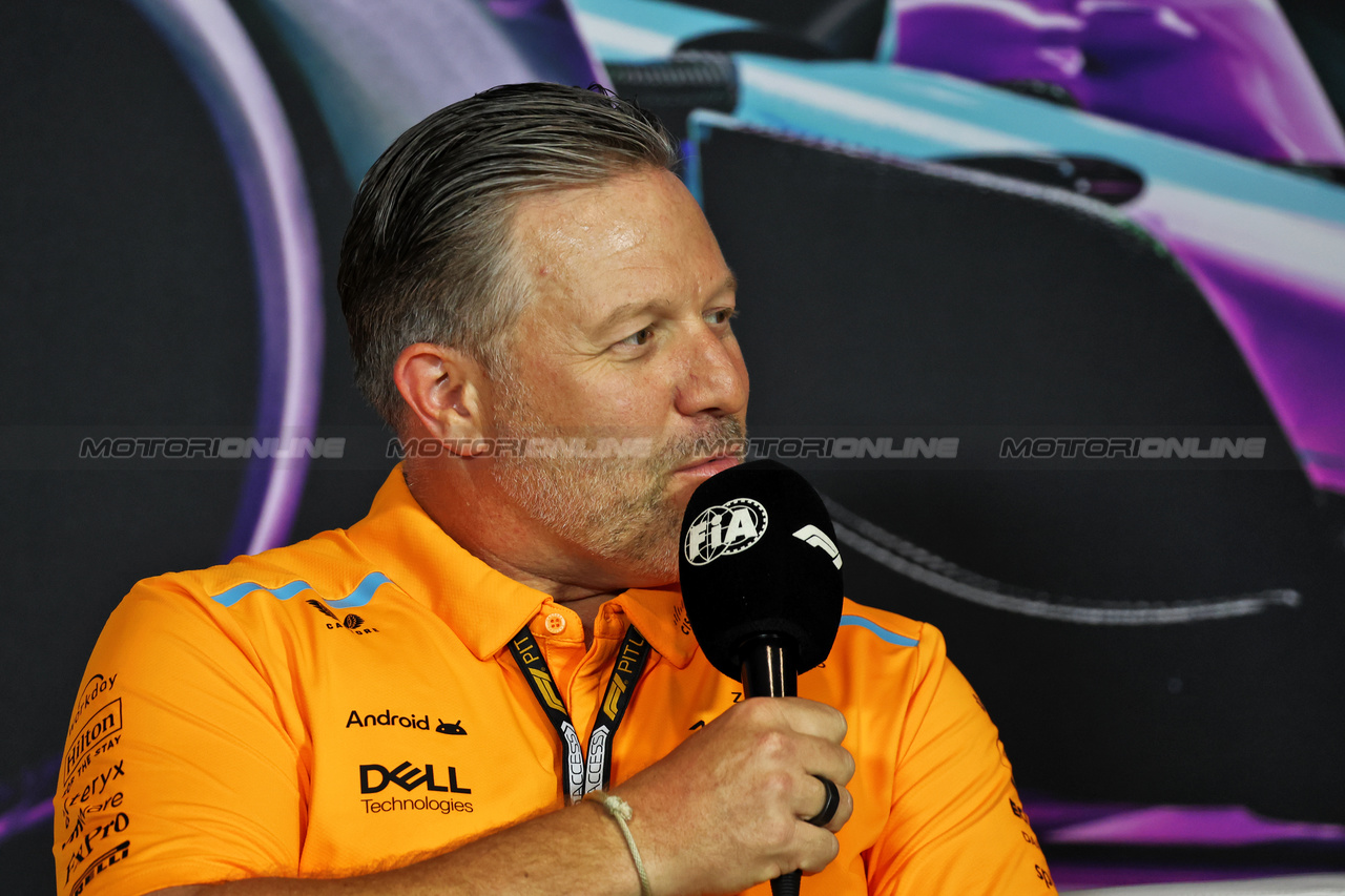 GP MIAMI, Zak Brown (USA) McLaren Executive Director in the FIA Press Conference.

03.05.2024. Formula 1 World Championship, Rd 6, Miami Grand Prix, Miami, Florida, USA, Sprint Qualifiche Day.

- www.xpbimages.com, EMail: requests@xpbimages.com © Copyright: Bearne / XPB Images