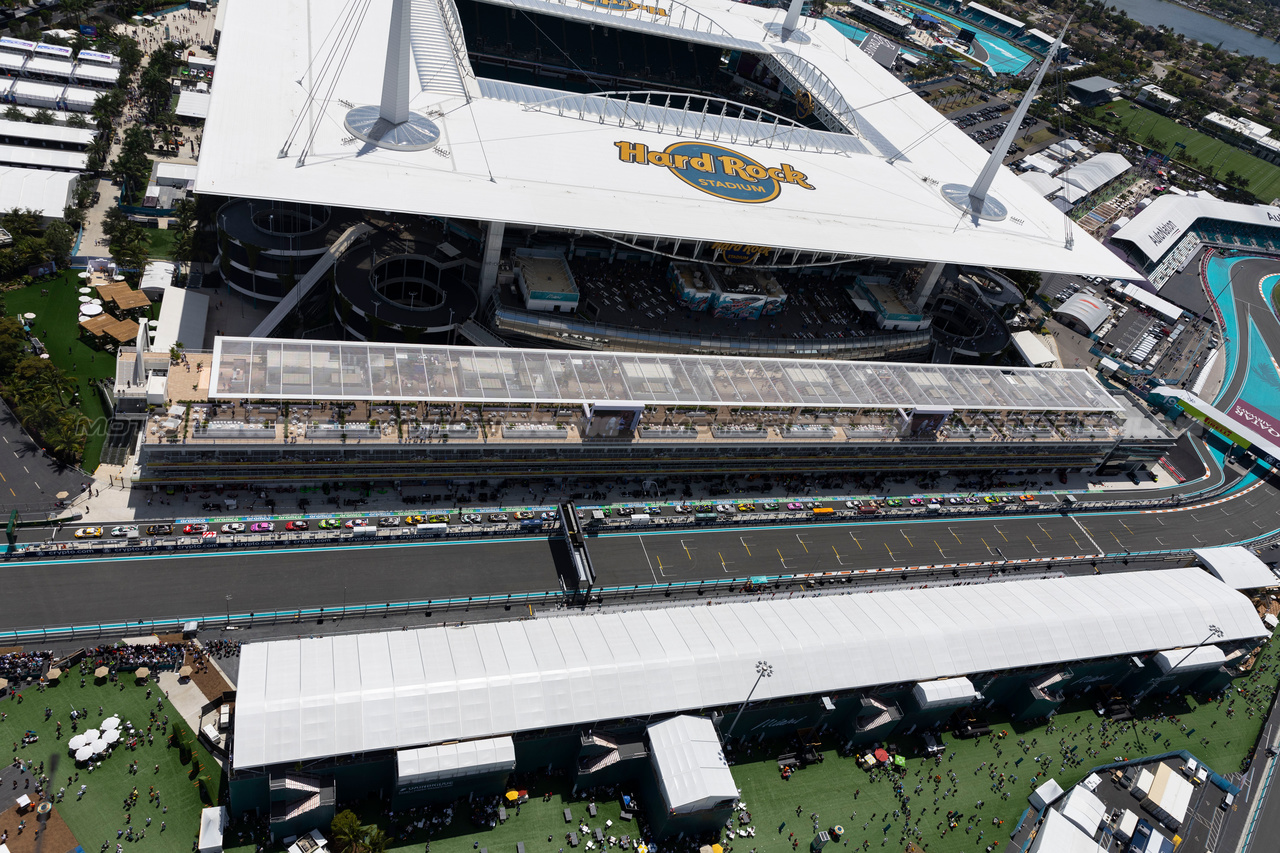 GP MIAMI, An aerial view of the circuit.

03.05.2024. Formula 1 World Championship, Rd 6, Miami Grand Prix, Miami, Florida, USA, Sprint Qualifiche Day.

- www.xpbimages.com, EMail: requests@xpbimages.com © Copyright: XPB Images