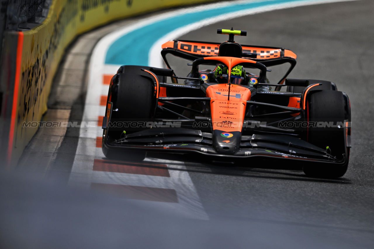 GP MIAMI, Lando Norris (GBR) McLaren MCL38.

03.05.2024. Formula 1 World Championship, Rd 6, Miami Grand Prix, Miami, Florida, USA, Sprint Qualifiche Day.

- www.xpbimages.com, EMail: requests@xpbimages.com © Copyright: Price / XPB Images