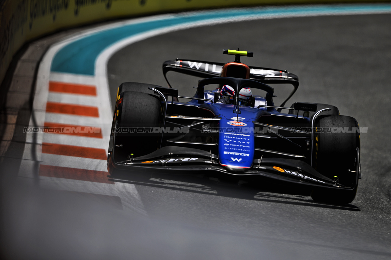 GP MIAMI, Logan Sargeant (USA) Williams Racing FW46.

03.05.2024. Formula 1 World Championship, Rd 6, Miami Grand Prix, Miami, Florida, USA, Sprint Qualifiche Day.

- www.xpbimages.com, EMail: requests@xpbimages.com © Copyright: Price / XPB Images