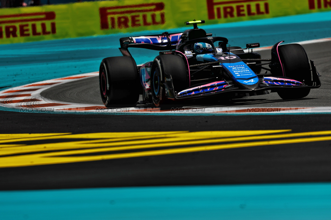 GP MIAMI, Pierre Gasly (FRA) Alpine F1 Team A524.

03.05.2024. Formula 1 World Championship, Rd 6, Miami Grand Prix, Miami, Florida, USA, Sprint Qualifiche Day.

 - www.xpbimages.com, EMail: requests@xpbimages.com © Copyright: Staley / XPB Images