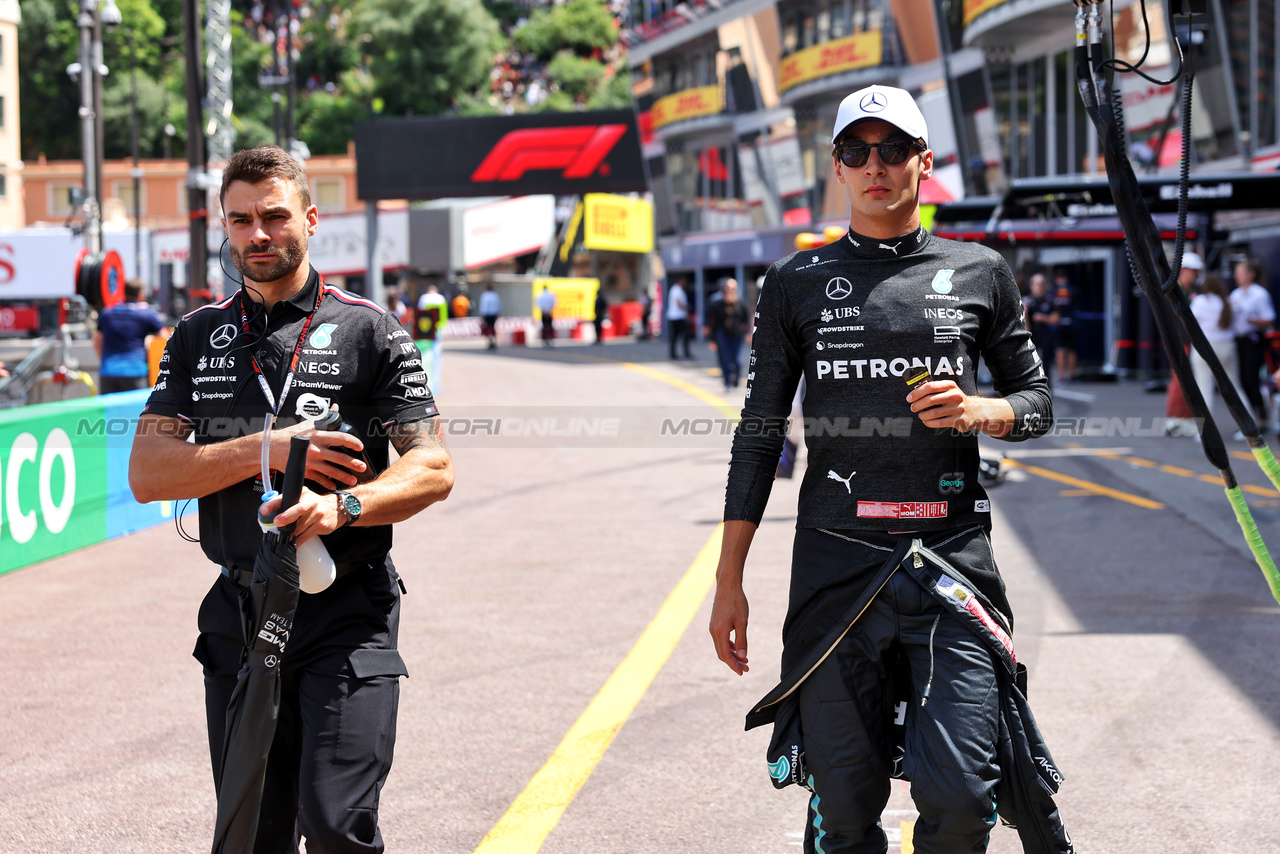 GP MONACO, George Russell (GBR) Mercedes AMG F1.

26.05.2024. Formula 1 World Championship, Rd 8, Monaco Grand Prix, Monte Carlo, Monaco, Gara Day.

- www.xpbimages.com, EMail: requests@xpbimages.com © Copyright: Bearne / XPB Images