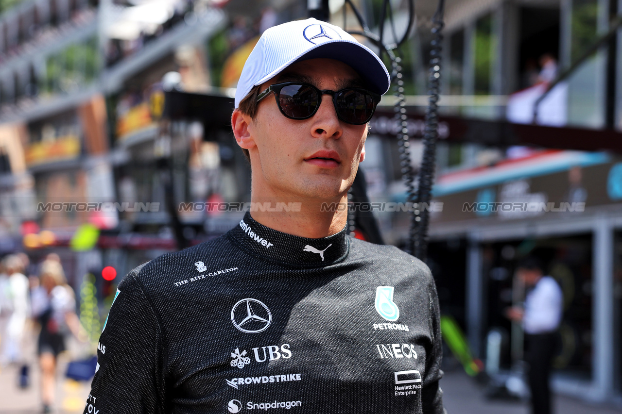 GP MONACO, George Russell (GBR) Mercedes AMG F1.

26.05.2024. Formula 1 World Championship, Rd 8, Monaco Grand Prix, Monte Carlo, Monaco, Gara Day.

- www.xpbimages.com, EMail: requests@xpbimages.com © Copyright: Bearne / XPB Images