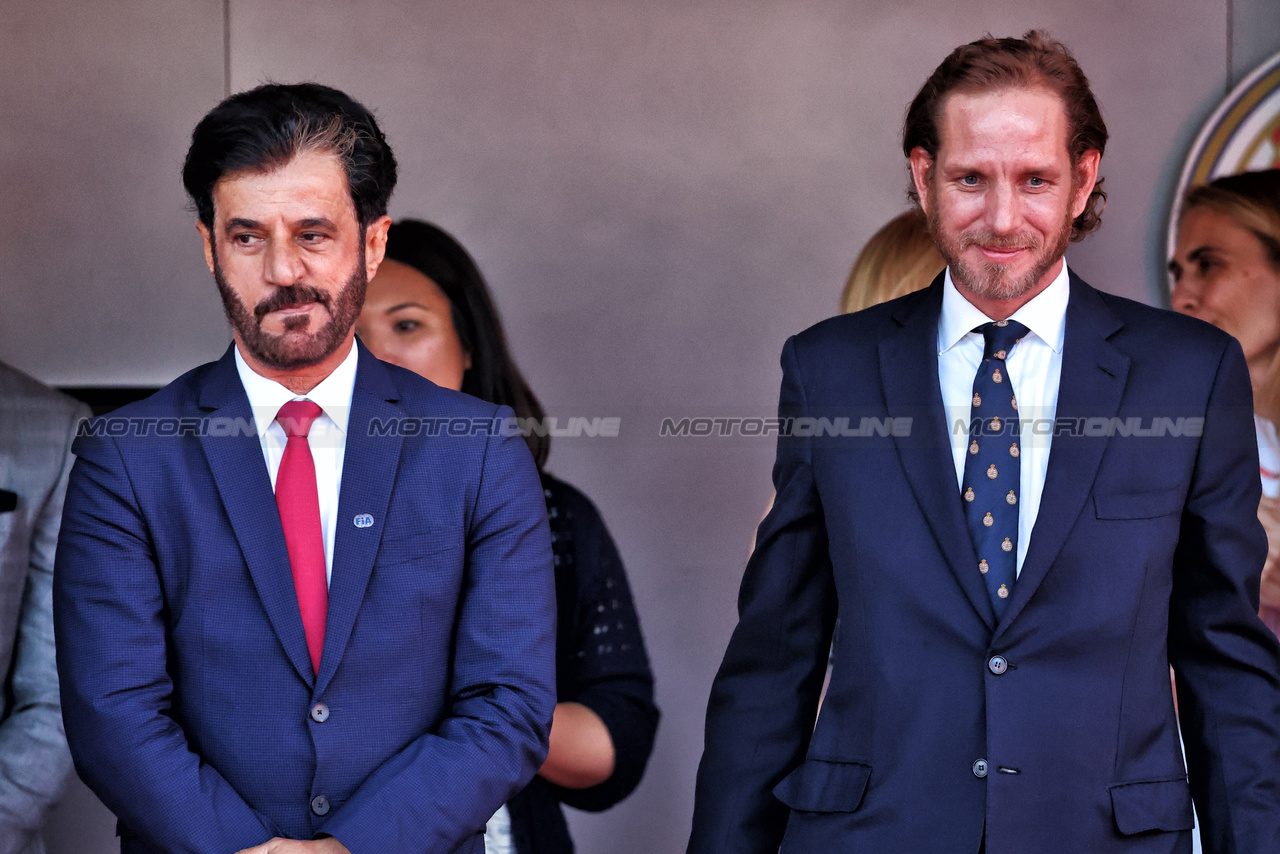 GP MONACO, (L to R): Mohammed Bin Sulayem (UAE) FIA President e Lapo Elkann (USA) LA Holding, Italia Independent e Independent Ideas President on the podium.

26.05.2024. Formula 1 World Championship, Rd 8, Monaco Grand Prix, Monte Carlo, Monaco, Gara Day.

- www.xpbimages.com, EMail: requests@xpbimages.com © Copyright: Batchelor / XPB Images