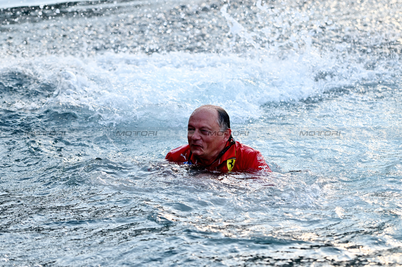 GP MONACO, Frederic Vasseur (FRA) Ferrari Team Principal celebrates in the harbour.

26.05.2024. Formula 1 World Championship, Rd 8, Monaco Grand Prix, Monte Carlo, Monaco, Gara Day.

- www.xpbimages.com, EMail: requests@xpbimages.com © Copyright: Price / XPB Images