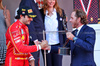 GP MONACO, Carlos Sainz Jr (ESP) Ferrari celebrates his third position with Lapo Elkann (USA) LA Holding, Italia Independent e Independent Ideas President on the podium.

26.05.2024. Formula 1 World Championship, Rd 8, Monaco Grand Prix, Monte Carlo, Monaco, Gara Day.

- www.xpbimages.com, EMail: requests@xpbimages.com © Copyright: Batchelor / XPB Images