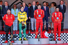 GP MONACO, The podium (L to R): Frederic Vasseur (FRA) Ferrari Team Principal; Oscar Piastri (AUS) McLaren, second; Charles Leclerc (MON) Ferrari, vincitore; Carlos Sainz Jr (ESP) Ferrari, third.

26.05.2024. Formula 1 World Championship, Rd 8, Monaco Grand Prix, Monte Carlo, Monaco, Gara Day.

- www.xpbimages.com, EMail: requests@xpbimages.com © Copyright: Batchelor / XPB Images