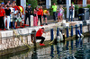 GP MONACO, Frederic Vasseur (FRA) Ferrari Team Principal jumps into the harbour.

26.05.2024. Formula 1 World Championship, Rd 8, Monaco Grand Prix, Monte Carlo, Monaco, Gara Day.

 - www.xpbimages.com, EMail: requests@xpbimages.com © Copyright: Coates / XPB Images