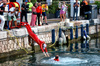 GP MONACO, Gara winner Charles Leclerc (MON) Ferrari dives into the harbour with Frederic Vasseur (FRA) Ferrari Team Principal.

26.05.2024. Formula 1 World Championship, Rd 8, Monaco Grand Prix, Monte Carlo, Monaco, Gara Day.

 - www.xpbimages.com, EMail: requests@xpbimages.com © Copyright: Coates / XPB Images