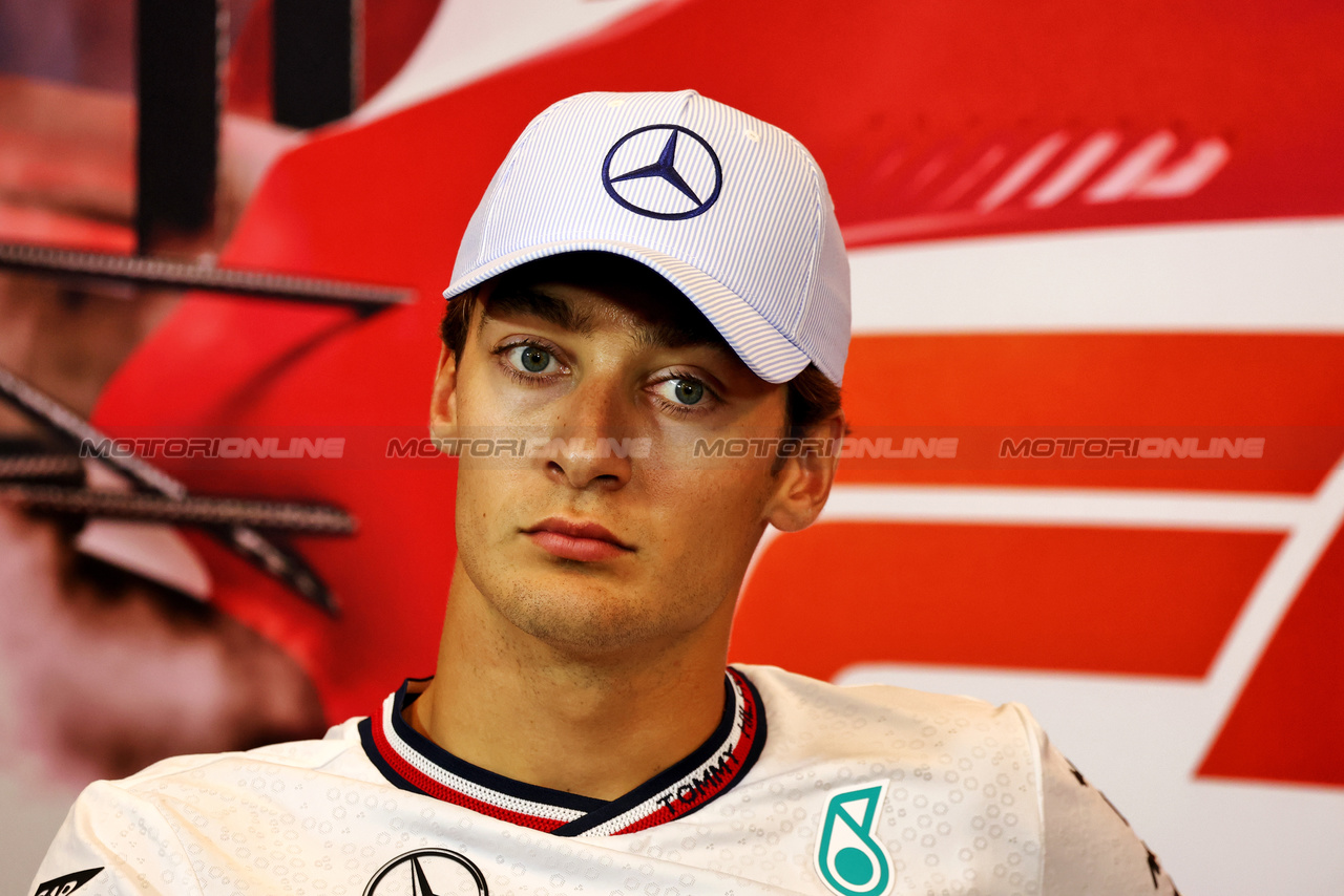 GP MONACO, George Russell (GBR) Mercedes AMG F1 in the FIA Press Conference.

23.05.2024. Formula 1 World Championship, Rd 8, Monaco Grand Prix, Monte Carlo, Monaco, Preparation Day.

- www.xpbimages.com, EMail: requests@xpbimages.com © Copyright: Moy / XPB Images