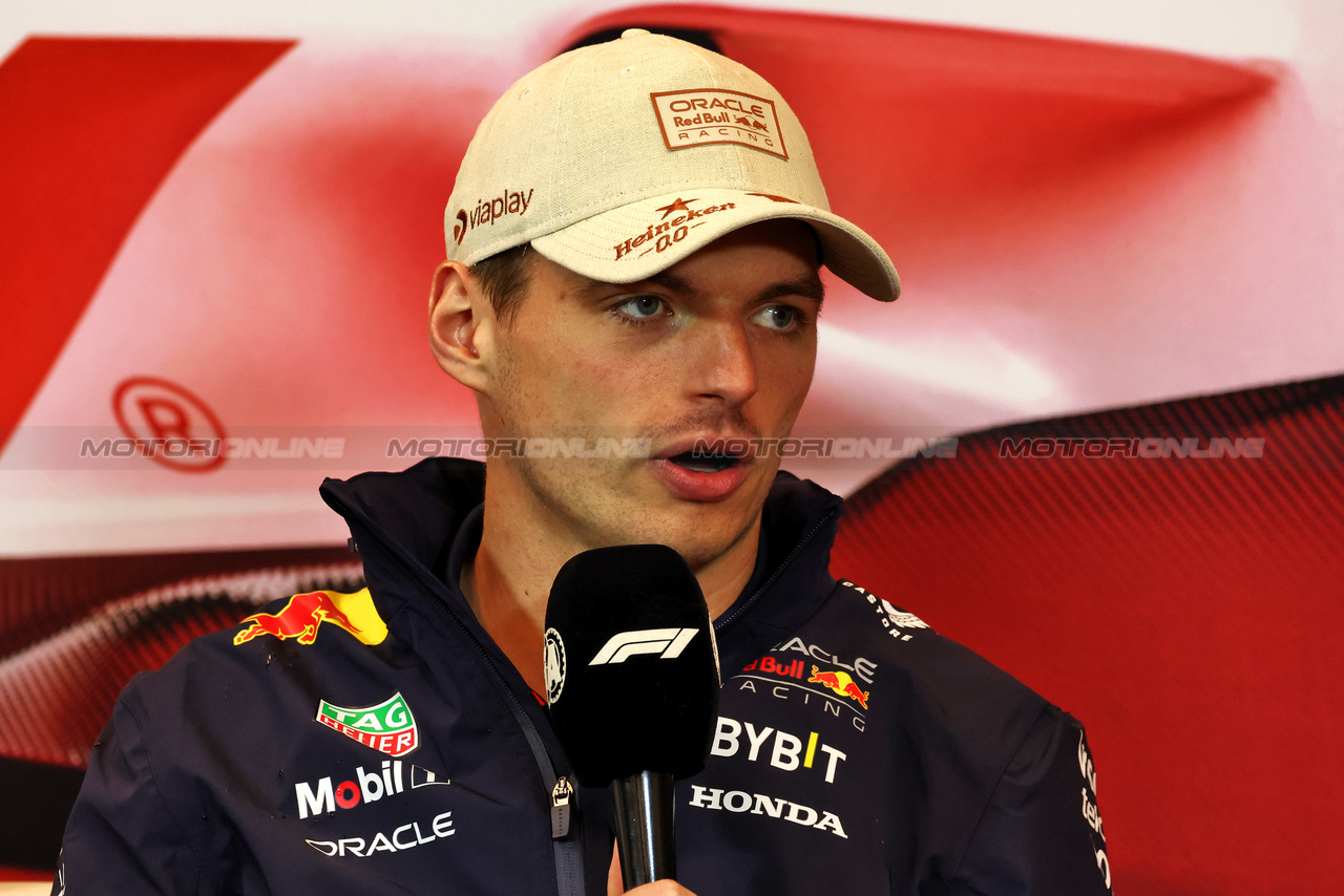 GP MONACO, Max Verstappen (NLD) Red Bull Racing in the FIA Press Conference.

23.05.2024. Formula 1 World Championship, Rd 8, Monaco Grand Prix, Monte Carlo, Monaco, Preparation Day.

- www.xpbimages.com, EMail: requests@xpbimages.com © Copyright: Moy / XPB Images