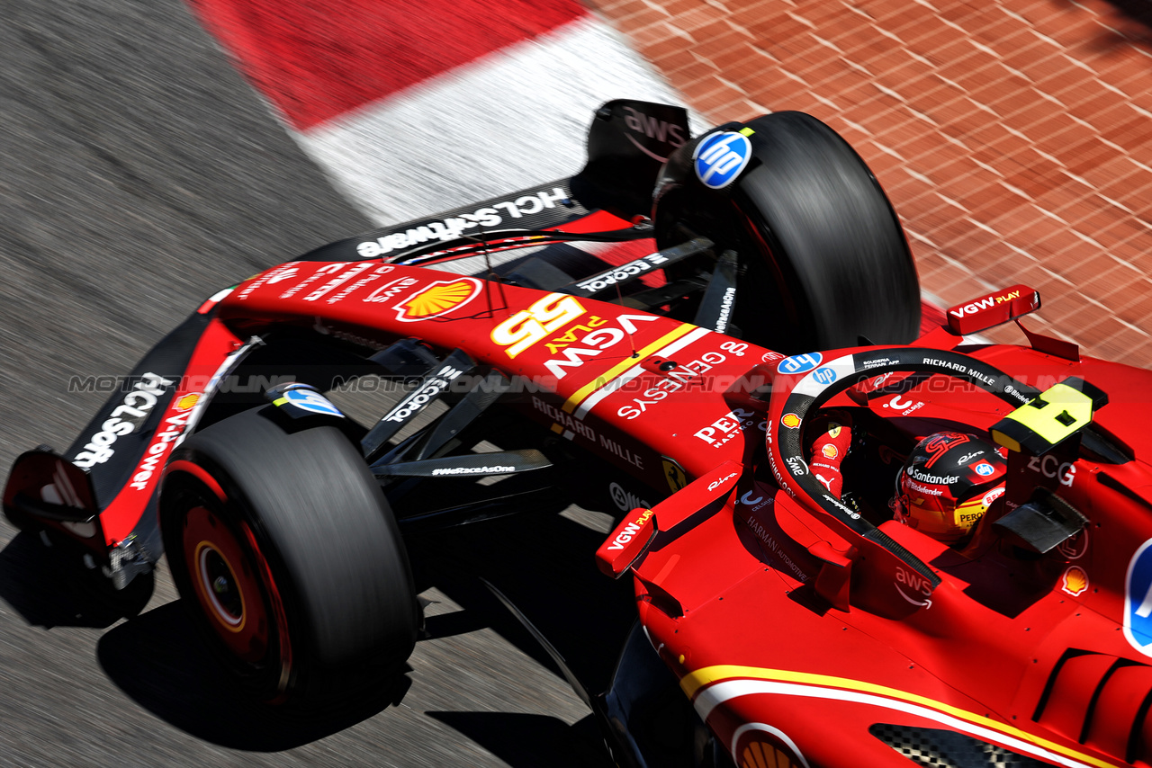 GP MONACO, Carlos Sainz Jr (ESP) Ferrari SF-24.

25.05.2024. Formula 1 World Championship, Rd 8, Monaco Grand Prix, Monte Carlo, Monaco, Qualifiche Day.

 - www.xpbimages.com, EMail: requests@xpbimages.com © Copyright: Coates / XPB Images