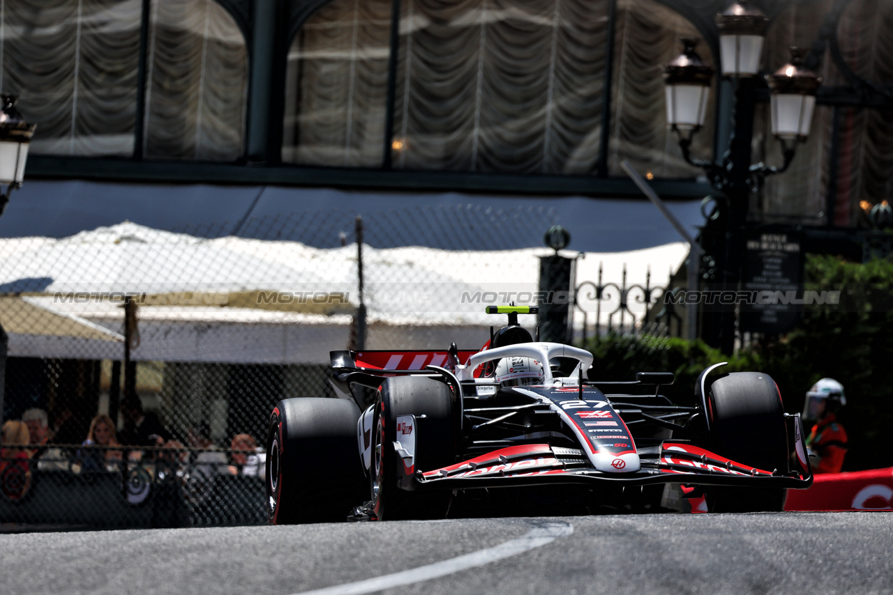 GP MONACO, Nico Hulkenberg (GER) Haas VF-24.

25.05.2024. Formula 1 World Championship, Rd 8, Monaco Grand Prix, Monte Carlo, Monaco, Qualifiche Day.

 - www.xpbimages.com, EMail: requests@xpbimages.com © Copyright: Coates / XPB Images