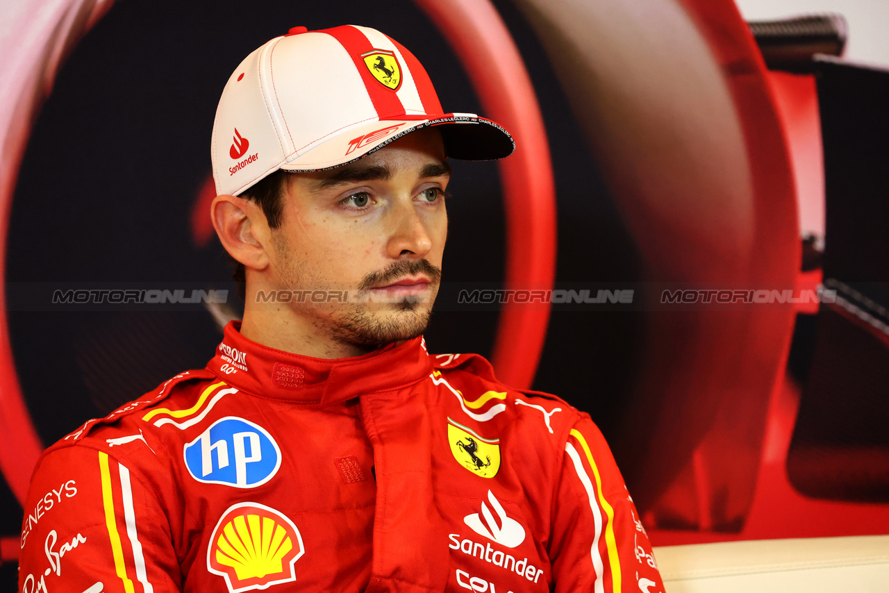 GP MONACO, Charles Leclerc (MON) Ferrari in the post qualifying FIA Press Conference.

25.05.2024. Formula 1 World Championship, Rd 8, Monaco Grand Prix, Monte Carlo, Monaco, Qualifiche Day.

- www.xpbimages.com, EMail: requests@xpbimages.com © Copyright: Batchelor / XPB Images