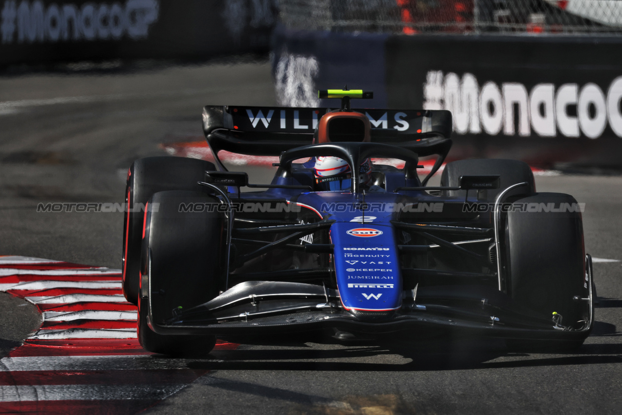 GP MONACO, Logan Sargeant (USA) Williams Racing FW46.

25.05.2024. Formula 1 World Championship, Rd 8, Monaco Grand Prix, Monte Carlo, Monaco, Qualifiche Day.

 - www.xpbimages.com, EMail: requests@xpbimages.com © Copyright: Coates / XPB Images