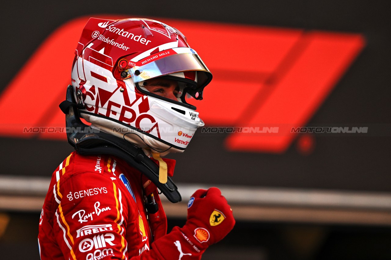 GP MONACO, Charles Leclerc (MON) Ferrari celebrates his pole position in qualifying parc ferme.

25.05.2024. Formula 1 World Championship, Rd 8, Monaco Grand Prix, Monte Carlo, Monaco, Qualifiche Day.

- www.xpbimages.com, EMail: requests@xpbimages.com © Copyright: Price / XPB Images