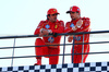 GP MONACO, (L to R): Third placed Carlos Sainz Jr (ESP) Ferrari with team mate e pole sitter Charles Leclerc (MON) Ferrari in qualifying parc ferme.

25.05.2024. Formula 1 World Championship, Rd 8, Monaco Grand Prix, Monte Carlo, Monaco, Qualifiche Day.

 - www.xpbimages.com, EMail: requests@xpbimages.com © Copyright: Coates / XPB Images