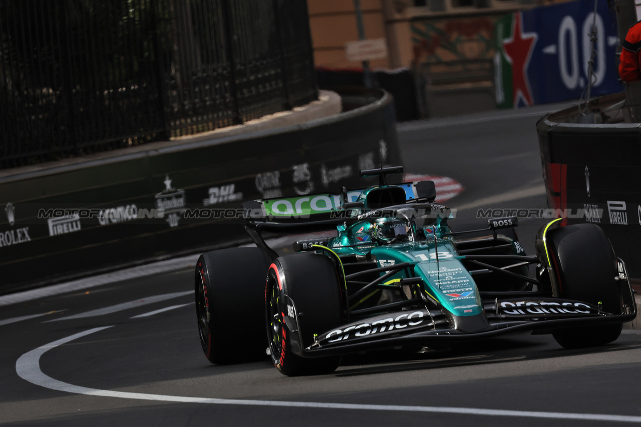 GP MONACO, Lance Stroll (CDN) Aston Martin F1 Team AMR24.

24.05.2024. Formula 1 World Championship, Rd 8, Monaco Grand Prix, Monte Carlo, Monaco, Practice Day.

- www.xpbimages.com, EMail: requests@xpbimages.com © Copyright: Bearne / XPB Images