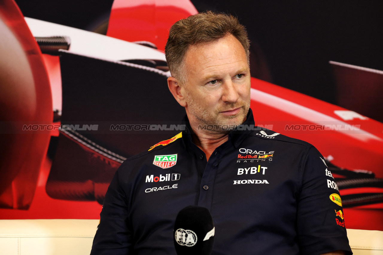 GP MONACO, Christian Horner (GBR) Red Bull Racing Team Principal in the FIA Press Conference.

24.05.2024. Formula 1 World Championship, Rd 8, Monaco Grand Prix, Monte Carlo, Monaco, Practice Day.

- www.xpbimages.com, EMail: requests@xpbimages.com © Copyright: Bearne / XPB Images