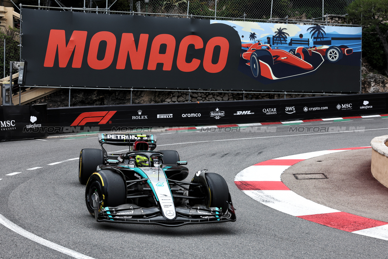 GP MONACO, Lewis Hamilton (GBR) Mercedes AMG F1 W15.

24.05.2024. Formula 1 World Championship, Rd 8, Monaco Grand Prix, Monte Carlo, Monaco, Practice Day.

- www.xpbimages.com, EMail: requests@xpbimages.com © Copyright: Bearne / XPB Images