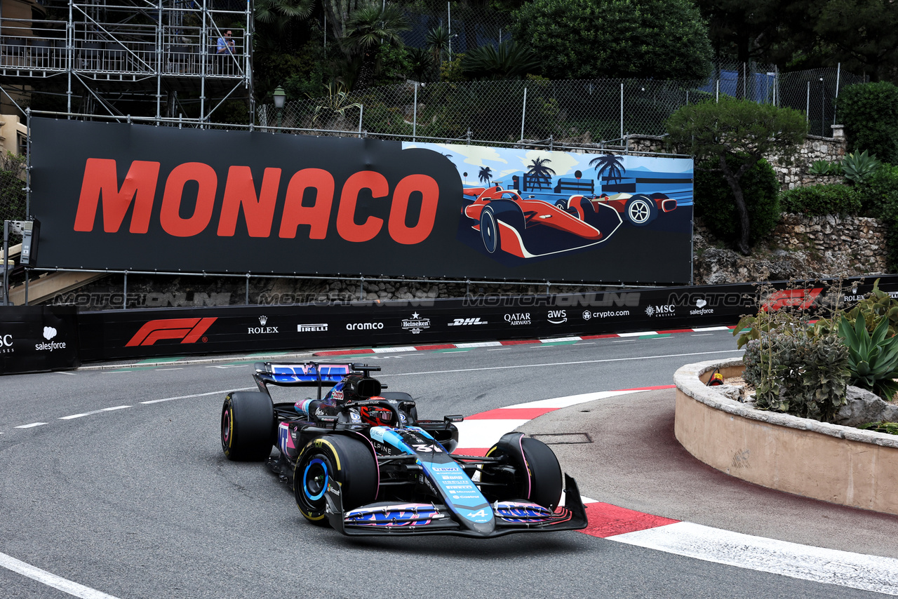 GP MONACO, Esteban Ocon (FRA) Alpine F1 Team A524.

24.05.2024. Formula 1 World Championship, Rd 8, Monaco Grand Prix, Monte Carlo, Monaco, Practice Day.

- www.xpbimages.com, EMail: requests@xpbimages.com © Copyright: Bearne / XPB Images